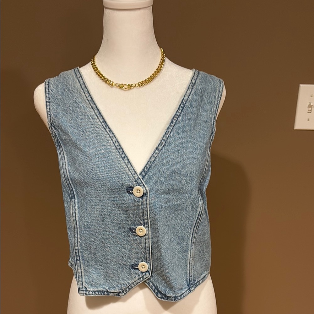 Madewell Blue Denim Crop Top